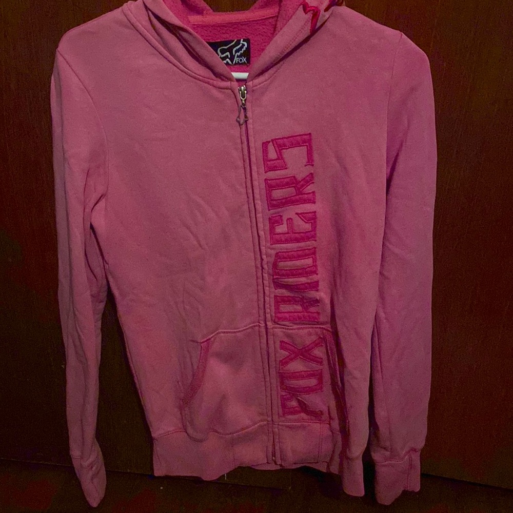 Women’s Medium Fox Riders Co. Hot Pink Full zip Hoodie